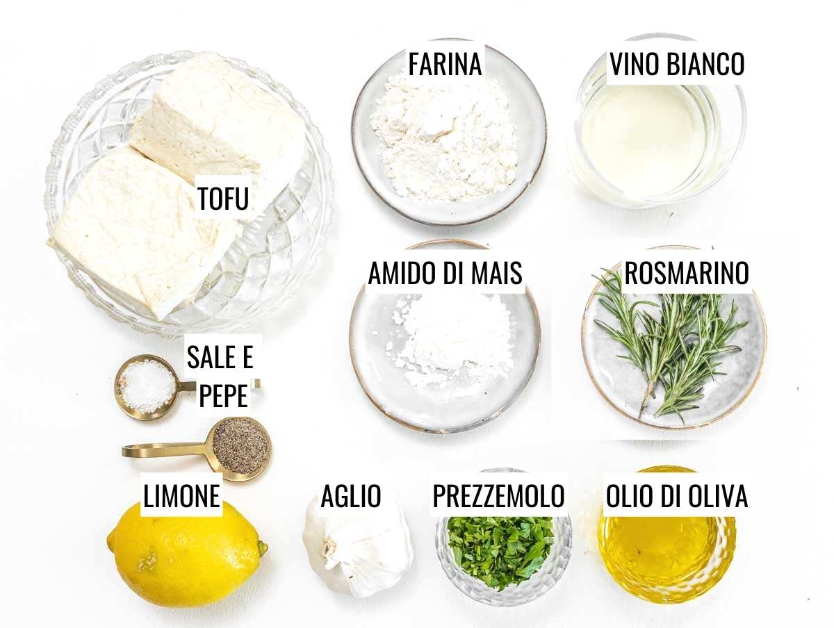 ingredienti del tofu al limone