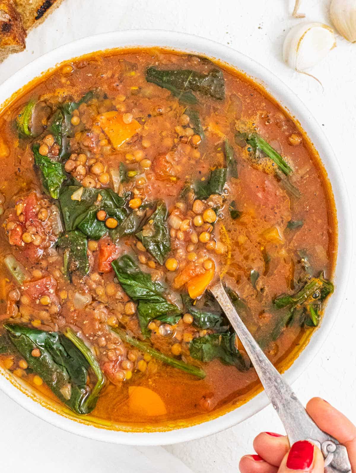 zuppa lenticchie e spinaci
