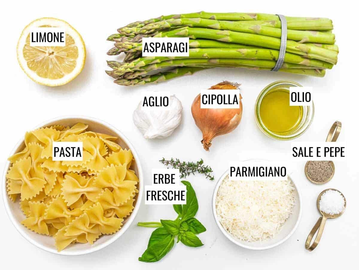 Pasta con Asparagi ingredienti